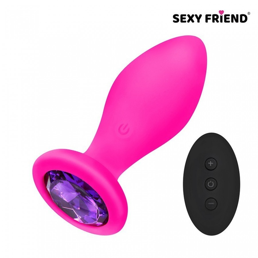 Силиконовая анальная пробка с вибрацией и ДУ Sexy Friend 9 х 3,5 SF-70490-04