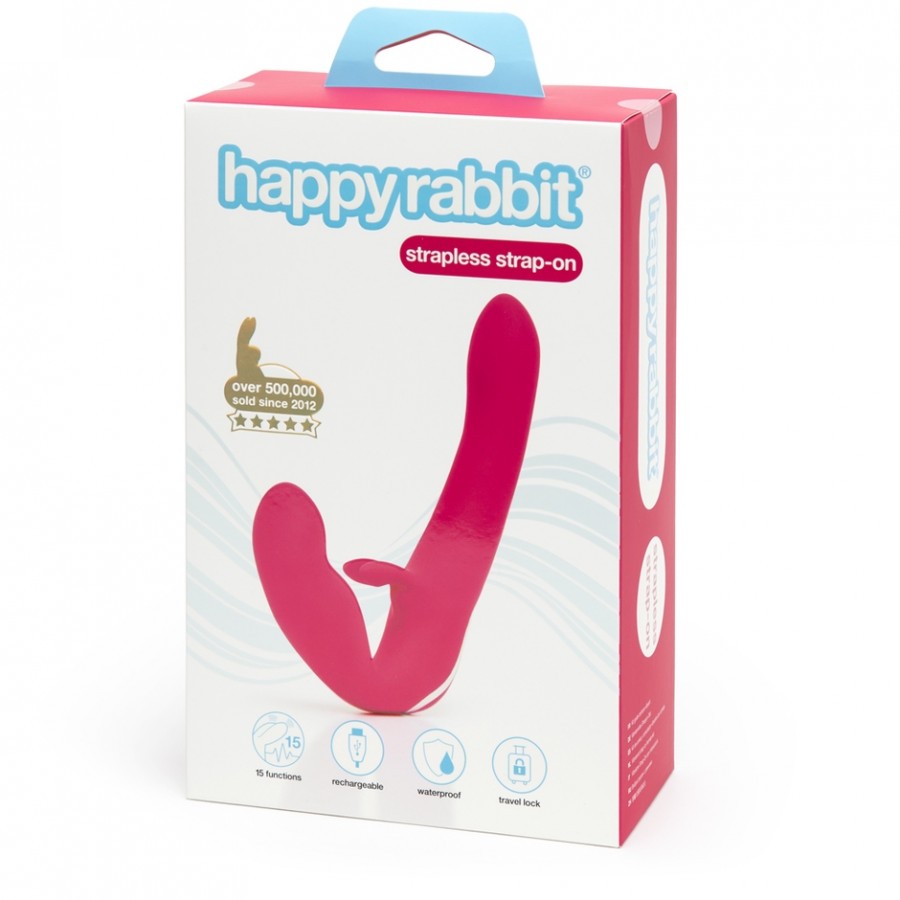 Безремневой вибрострапон Happy Rabbit Rechargeable Vibrating Strapless Strap-On