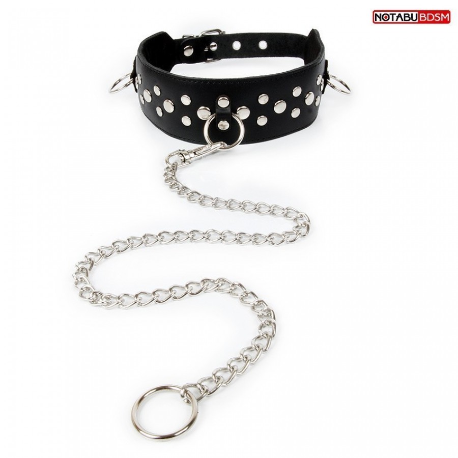 ОШЕЙНИК Notabu натуральная кожа, цвет чёрный NTB-80359