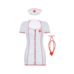 Костюм медсестры Candy Girl Angel (платье, стринги, головной убор, стетоскоп), белый, XL
