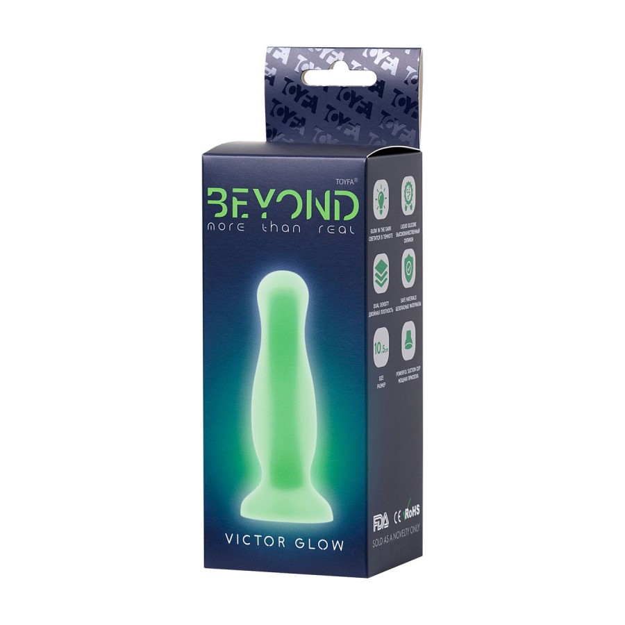 Анальный фаллоимитатор светящийся в темноте Beyond by Toyfa Victor Glow, 10 см