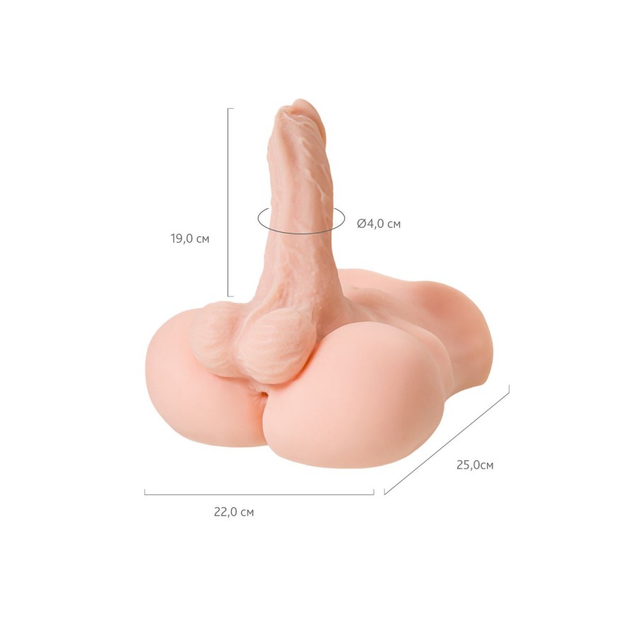 Торс-мастурбатор с фаллоимитатором Juicy Pussy by TOYFA Manuel