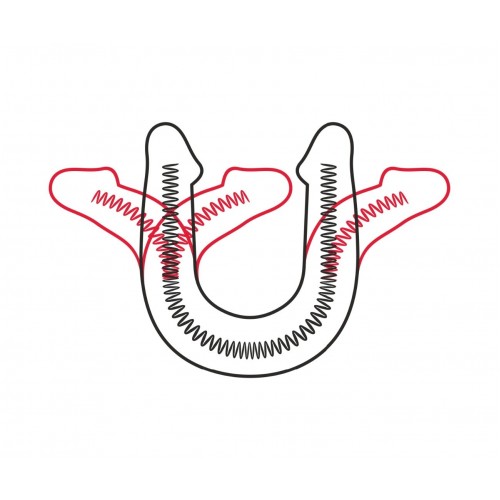 Фаллоимитатор двухсторонний FLEX&FIX 46 х 4,5 см, киберкожа 941303
