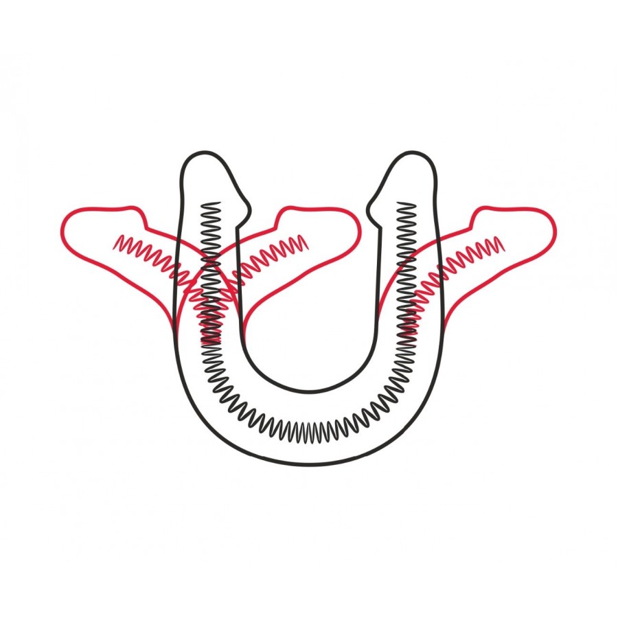 Фаллоимитатор двухсторонний FLEX&FIX 46 х 4,5 см, киберкожа 941303
