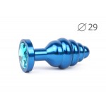 Ребристая анальная пробка Anal Jewelry Plugs Medium Blue ABL-14-M