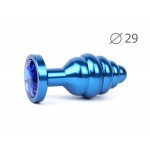 Ребристая анальная пробка Anal Jewelry Plugs Small Blue ABL-01-S