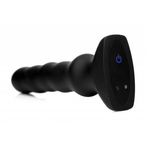 Вибратор с волнообразным движением Silicone Vibrating & Squirming Plug with Remote Control 19,5 см.
