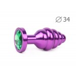 Ребристая анальная пробка Anal Jewelry Plugs Medium Purple AV-01-M