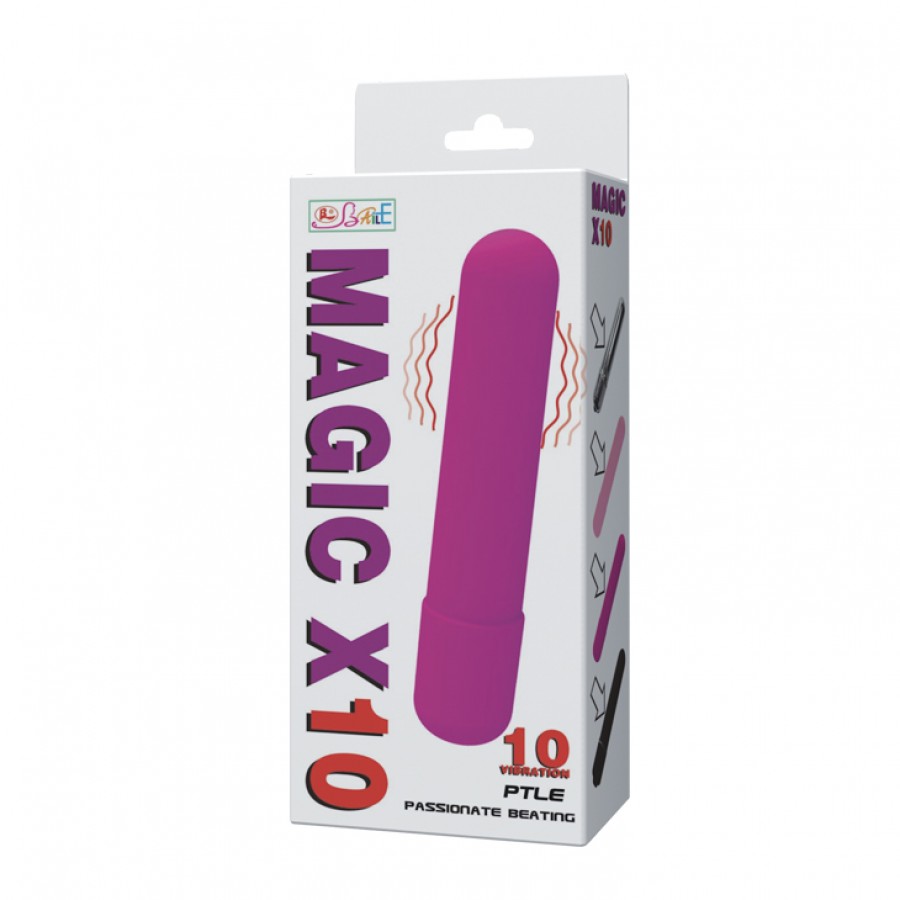 Мощная вибропуля Magix X 10 режимов 9,8 х 1,8 см