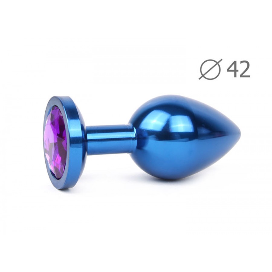 Металлическая анальная пробка Jewelry Plug Large Blue BLUL-04