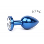 Металлическая анальная пробка Jewelry Plug Large Blue BLUL-04