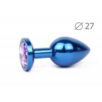 Металлическая анальная пробка Jewelry Plug Medium Blue BLUM-05