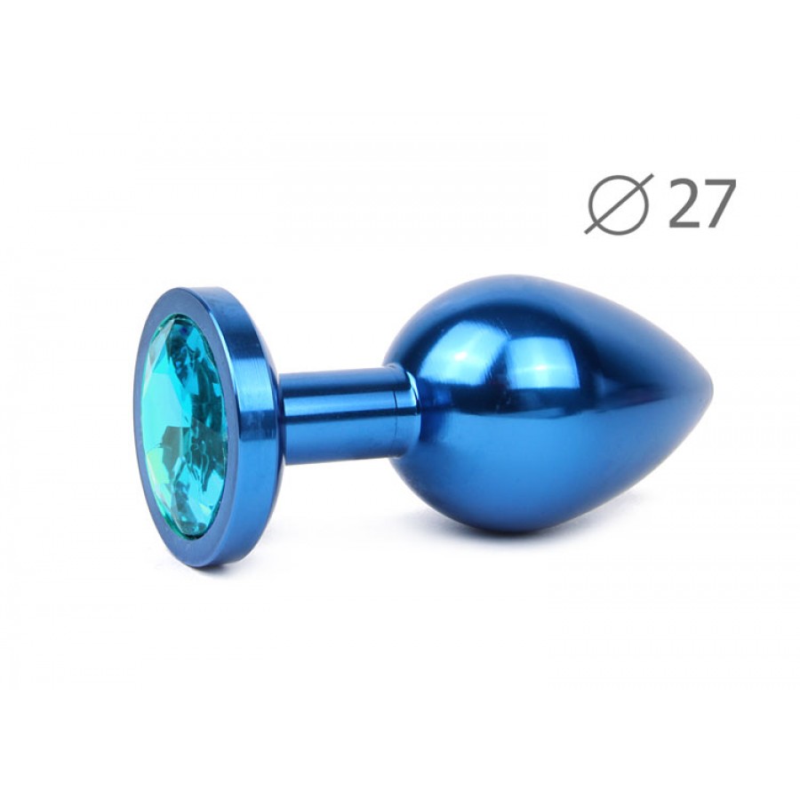 Металлическая анальная пробка Jewelry Plug Medium Blue BLUM-05
