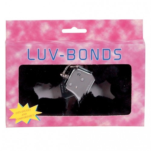 Металлические наручники с черным мехом LUV Bonds