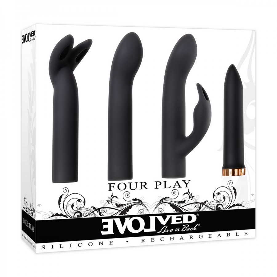 Вибропуля с 3 насадками Evolved FOUR PLAY