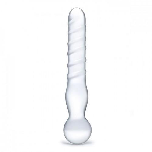 Стеклянный спиральный фаллоимитатор Glas Joystick, 20 см.