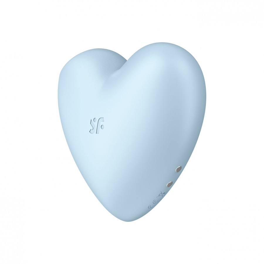 Вакуумно-волновой стимулятор с вибрацией Satisfyer Cutie Heart, голубой
