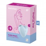 Вакуумно-волновой стимулятор с вибрацией Satisfyer Cutie Heart, голубой