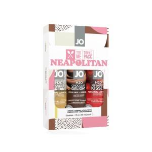 Подарочный набор вкусовых лубрикантов JO Tri-Me Triple Pack Neapolitan (ванильный крем, шоколадный мусс, клубника) 3х30 мл