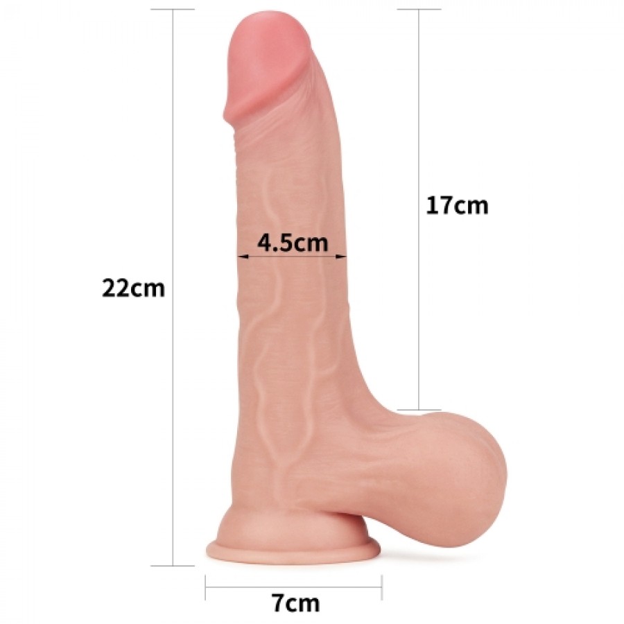 Фаллоимитатор с подвижной кожей Lovetoy 8.5'' Sliding Skin Dual Layer Dong