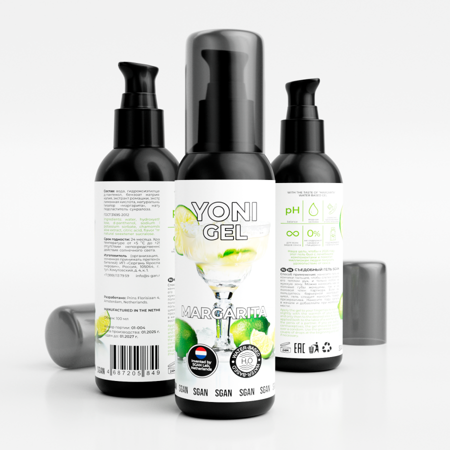 Лубрикант для орального секса SGAN YONI GEL со вкусом коктейля Маргарита, 100 мл