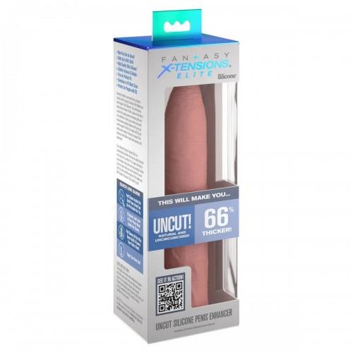 Увеличивающая насадка для пениса Uncut Silicone Penis Enhancer Light 17 см