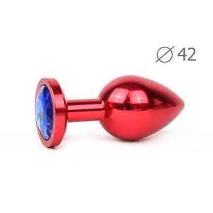 Металлическая анальная пробка Jewelry Plug Large Red 9,3 х 4,2 см
