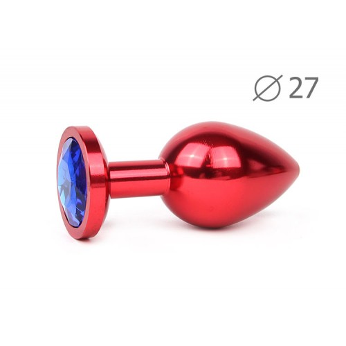 Металлическая анальная пробка Jewelry Plug Small Red 7 х 2,7 см