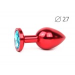 Металлическая анальная пробка Jewelry Plug Small Red RS-04