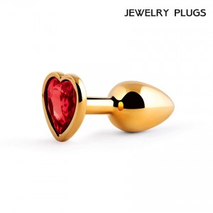 Металлическая анальная пробка Anal Jewelry Heart Gold Medium 8 х 3,4 см