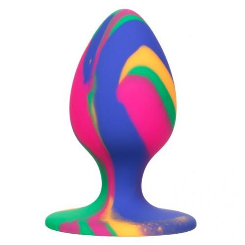 Яркая анальная пробка Cheeky Medium Tie-Dye Plug 7,5 х 5 см