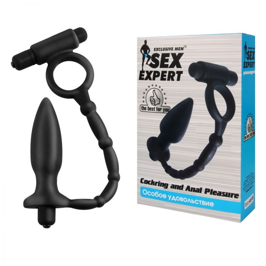 Анальная вибропробка с кольцом SexExpert Cockring Anal Pleasure 3