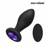 Силиконовая анальная пробка с вибрацией и ДУ Sexy Friend 8,5 х 3,2 SF-70503-04