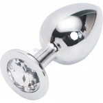 Металлическая анальная пробка Jewelry Plug Large Silver 9,5 х 4,1 см