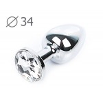 Металлическая анальная пробка Jewelry Plug Medium Silver 8 х 3,4 см SM-01