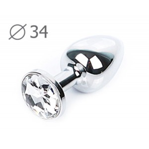 Металлическая анальная пробка Jewelry Plug Medium Silver 8 х 3,4 см SM-01