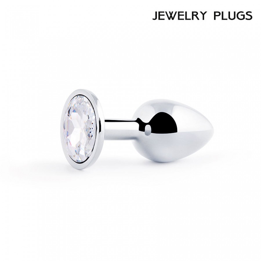 Анальная пробка с кристаллом Jewelry Plug Silver Small 7 х 2,8 см ss-01