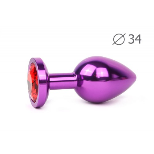 Металлическая анальная пробка Jewelry Plug Medium Violet 8 х 3,4 см