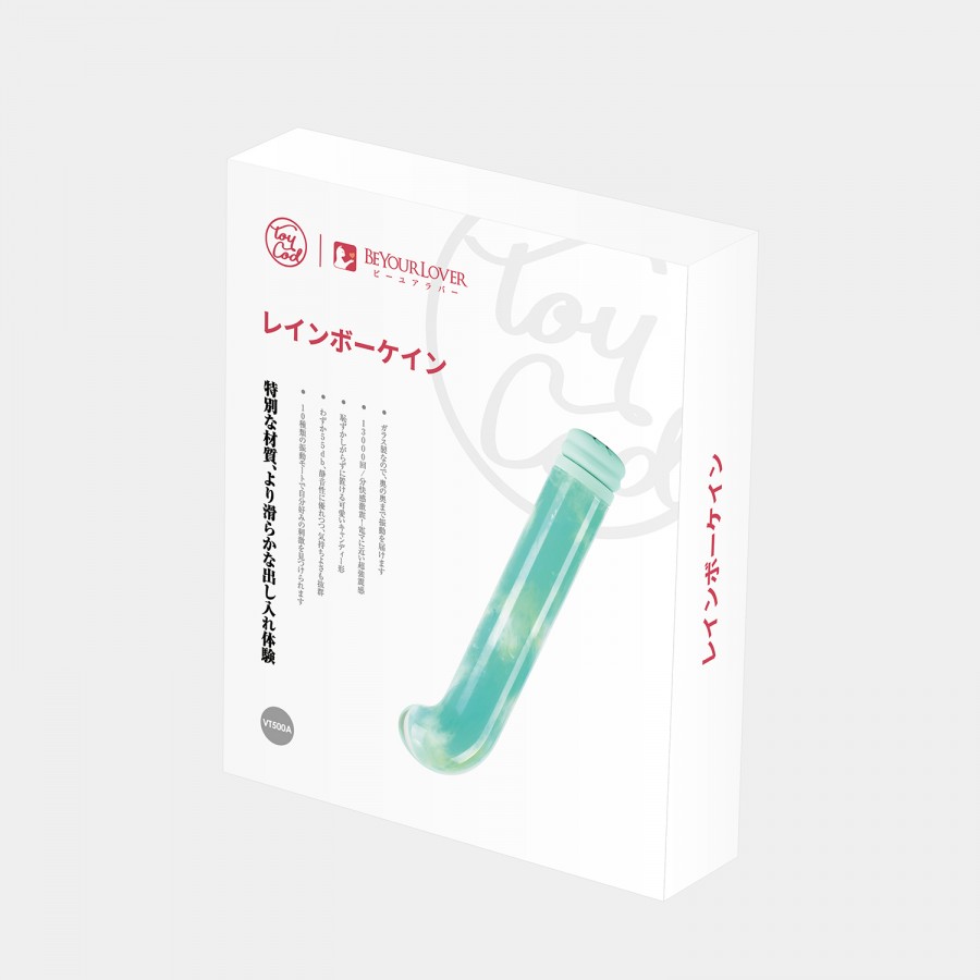 Компактный вибратор из стекла BeYourLover Magic Cane Green