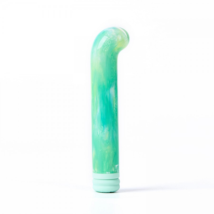 Компактный вибратор из стекла BeYourLover Magic Cane Green