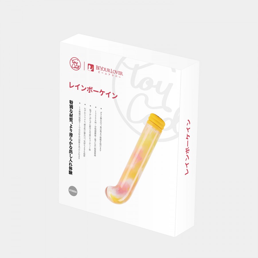 Компактный вибратор из стекла BeYourLover Magic Cane Yellow