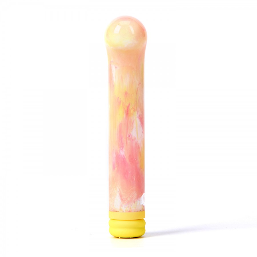 Компактный вибратор из стекла BeYourLover Magic Cane Yellow