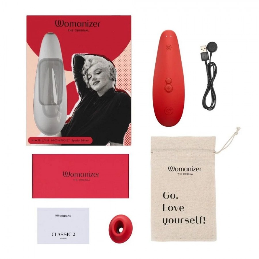 Бесконтактный клиторальный стимулятор Womanizer Marilyn Monroe Special Edition Vivid Red