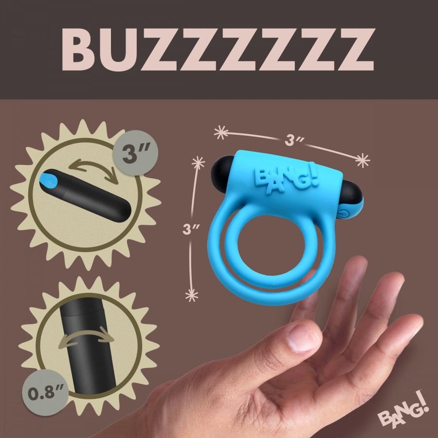 Двойное эрекционное кольцо с вибрацией и пультом ДУ XR Brands Vibrating Cock Ring