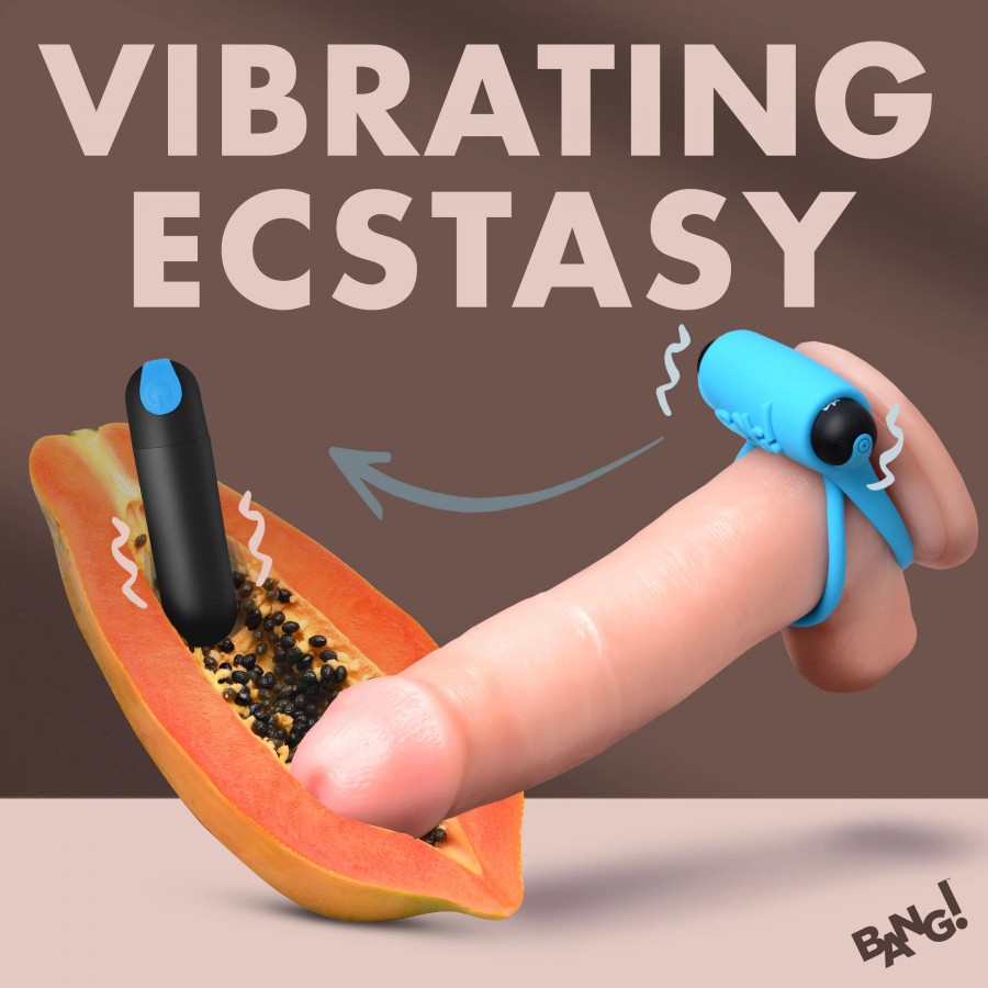 Двойное эрекционное кольцо с вибрацией и пультом ДУ XR Brands Vibrating Cock Ring