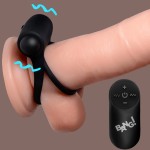 Двойное эрекционное кольцо с вибрацией и пультом ДУ XR Brands Vibrating Cock Ring Black Двойное эрекционное кольцо с вибрацией и пультом ДУ XR Brands Vibrating Cock Ring Black