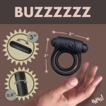Двойное эрекционное кольцо с вибрацией и пультом ДУ XR Brands Vibrating Cock Ring Black Двойное эрекционное кольцо с вибрацией и пультом ДУ XR Brands Vibrating Cock Ring Black
