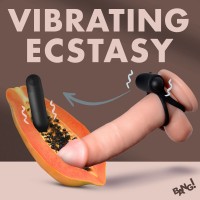 Двойное эрекционное кольцо с вибрацией и пультом ДУ XR Brands Vibrating Cock Ring Black