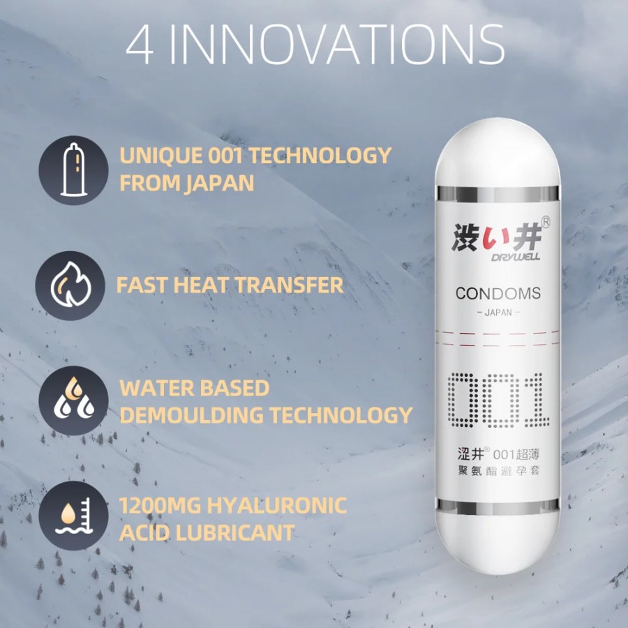 Полиуретановые презервативы DRYWELL 0.01 S, 7 шт