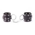 Однослойные наручники из натуральной кожи с люверсами Crazy Handmade